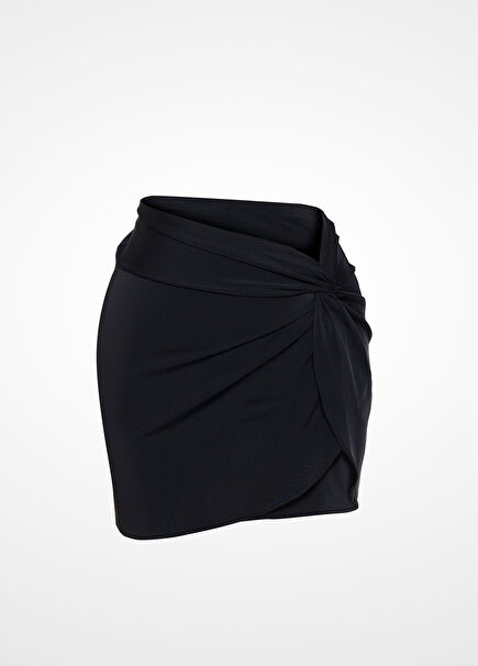 Nero Black Knot Detailed Women's Pareo Skirt
