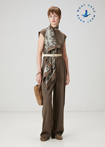 Brown Pleated Pants
