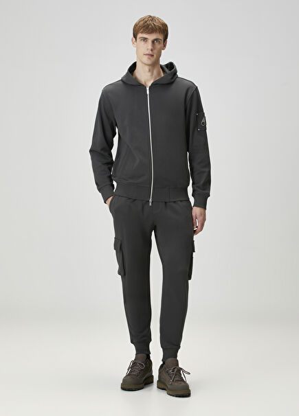 Hartsfield Gri Beli Kordonlu Kargo Eşofman Altı