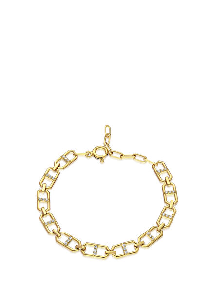 Sequence Chain 925 Sterling Silver with Gold Plating Bracelet