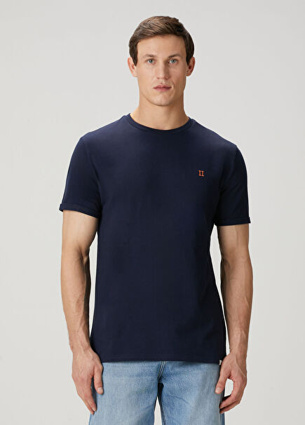 Lacivert Logo Nakışlı T-shirt