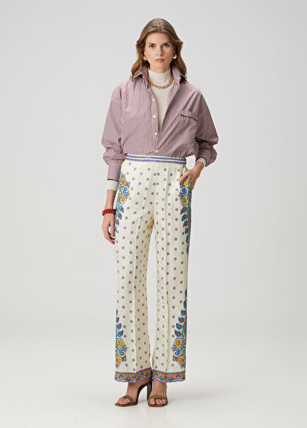 Multicolour Ethnic Patterned Trousers