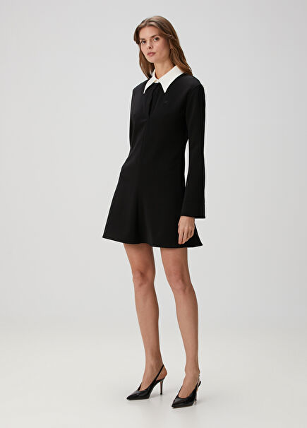 Black White Mini Polo Dress