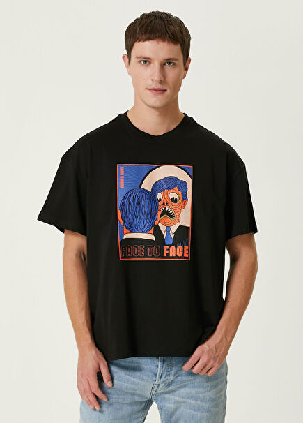 Face To Face Black Oversized Short Sleeve Men's T-shirt