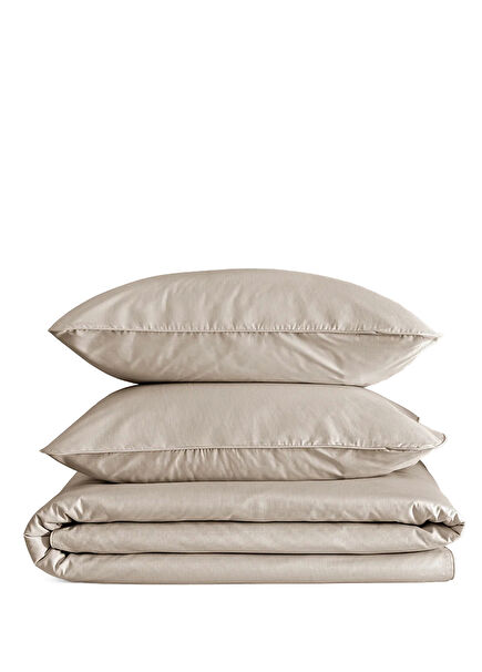 Pure Series Stone Color Cotton Percale Double Duvet Cover Set 200x220 cm