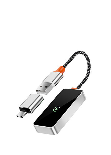 Wi-CP002 CarPlay Dijital LED Göstergeli Kablosuz Ses Alıcı USB Girişli Bluetooth Adaptör