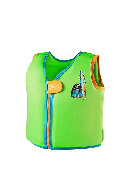Speedo Printed Float Vest İu Green Blue Unisex Çocuk Can Yeleği