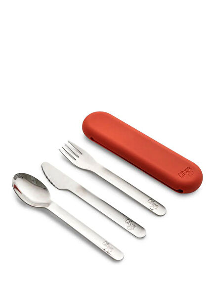 Brick Silicone Sheathed Steel 3-Pack Kids Cutlery
