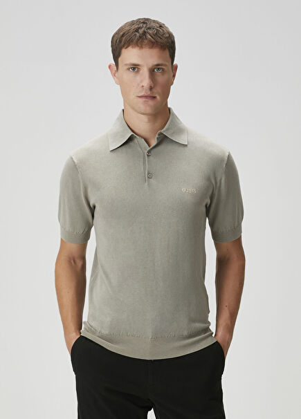 Yeşil Polo Yaka Kısa Kollu Triko