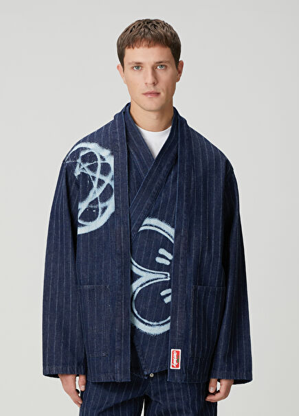 x Futura 2000 Koyu Mavi Denim Kimono