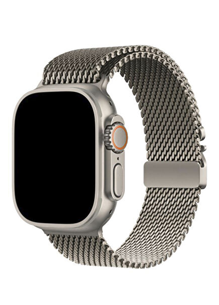 Apple Watch Ultra Uyumlu Milano Loop Titanyum Akıllı Saat Kordon