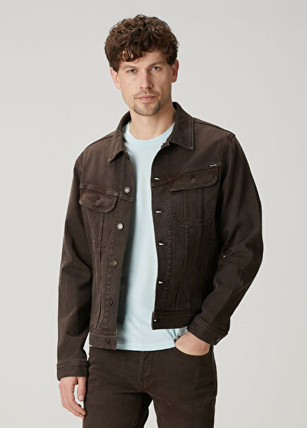 Dark Brown Western Denim Jacket