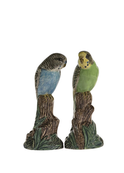 Green Bird Figured Ceramic Salt and Pepper Shakers