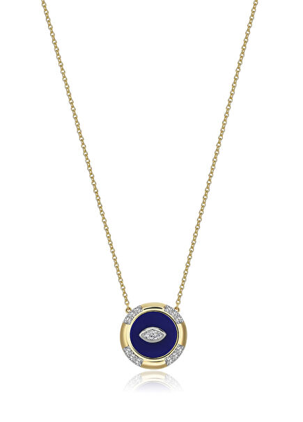 14K Gold Women's Necklace with Fireball Markis Diamonds