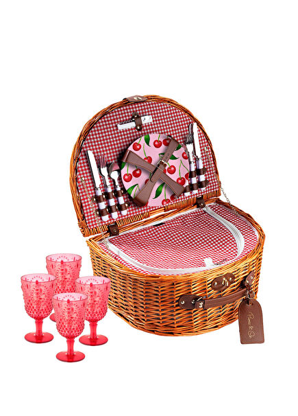 Sorbet Sweet Cherry 4-Person Picnic Basket