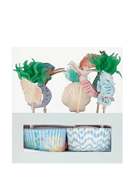 Mermaid Colored Cupcake Kit