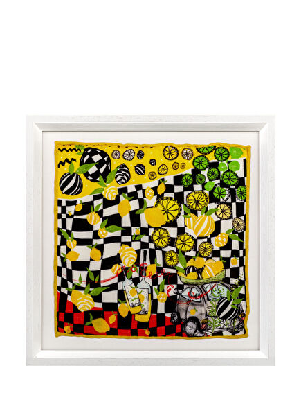 Limoncello İçi İpek Beyaz Ahşap Çerçeve