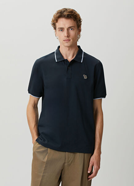 Regular Fit Navy Blue Polo Organic Cotton T-Shirt
