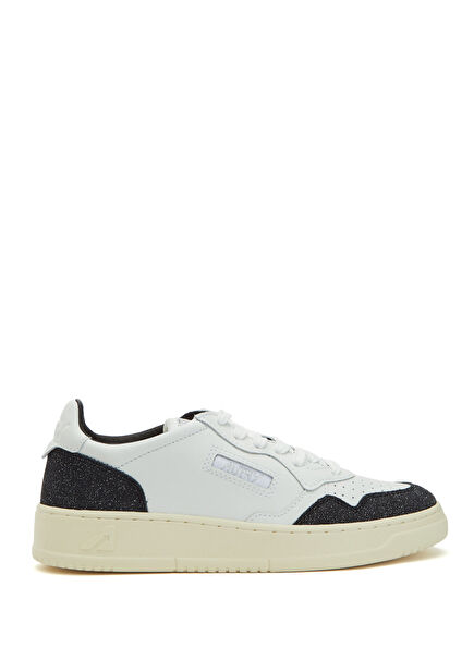 Medalist Siyah Beyaz Kadın Deri Sneaker