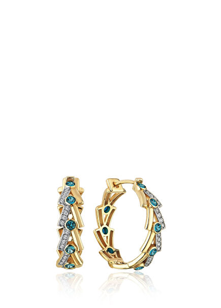 Beams Topaz & Pırlanta Kadın Altın Halka Küpe