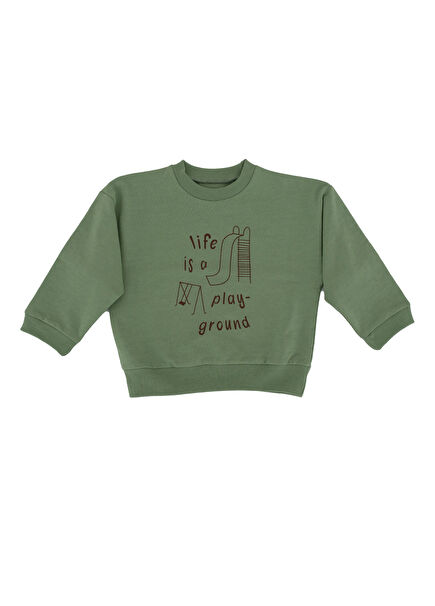 Play Printed Mint Unisex Kids Sweatshirt