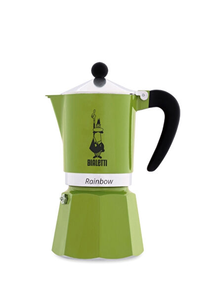 Rainbow Green 3 Cup Moka Pot