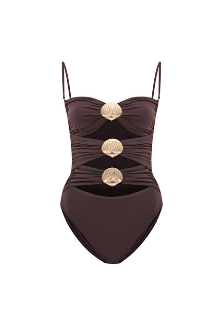 Aurelia Brunette Women's Strappy Swimsuit