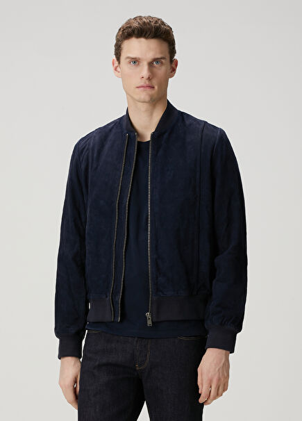 Mate Navy Blue Suede Coat