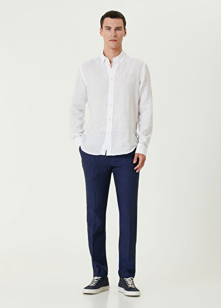 Navy Blue Linen Pants