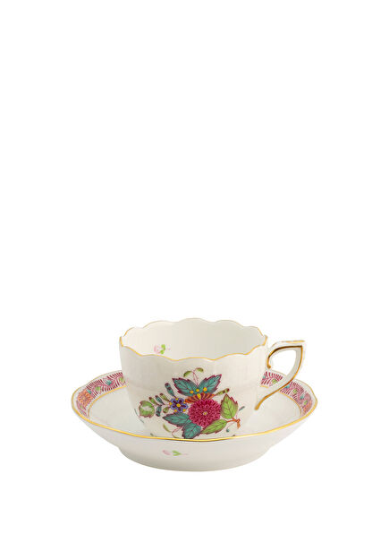 Apponyi Patterned Porcelain Coffee Cup and Saucer
