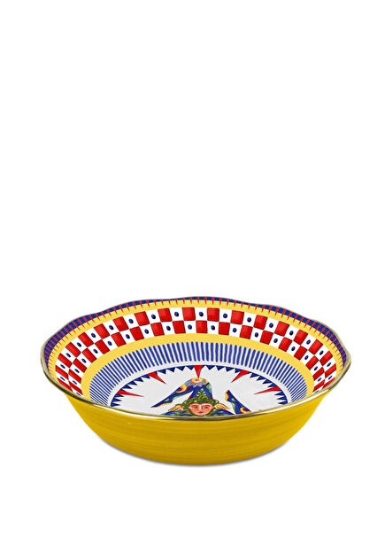 Dolce Vita Trinacria Patterned Porcelain Fruit Bowl 18 cm