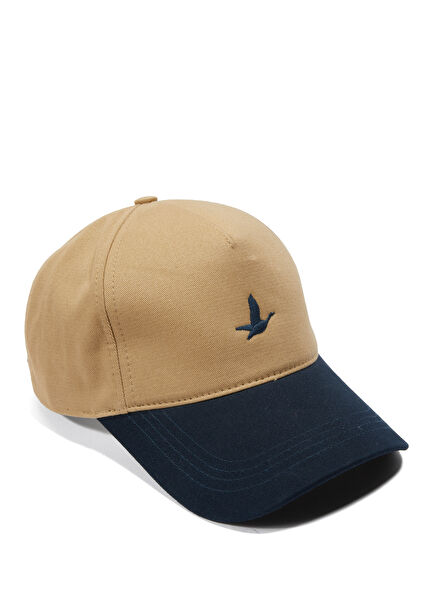 Beige Logo Embroidered Men's Hat
