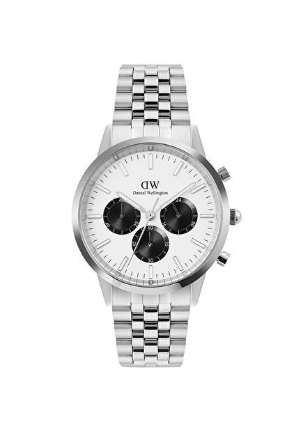 Iconic 42 Chronograph Arch 5-Link Off-White Panda S DW00600872 Gümüş Çelik Erkek Kol Saati
