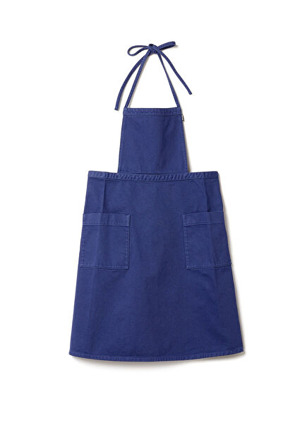 Mavi Boyalı Gabardin Kadın Önlük