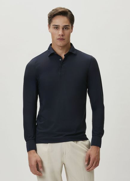 Navy Blue Polo Long Sleeve T-Shirt