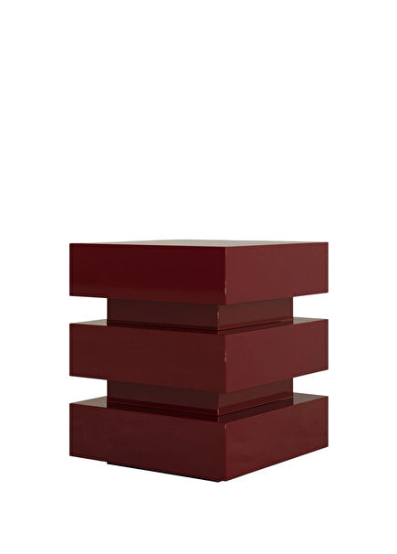 De Stijl Bordo MDF Lake Kübik Yan Sehpa