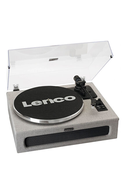 LS-440GY Grey Fabric Bluetooth Turntable with Built-in Speaker
