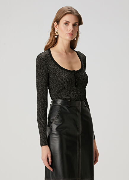 Black Gold Glitter Sweater