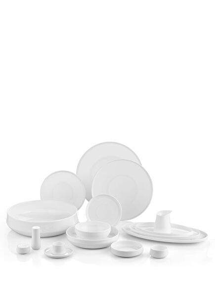 Sufi Beyaz Sade 12 Kişilik 55 Parça Yemek Takımı
