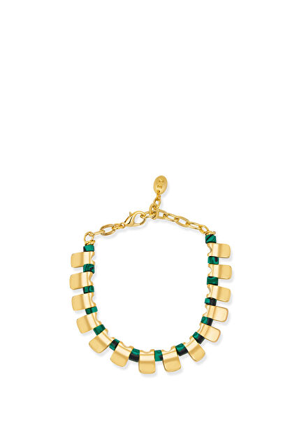 Portofino Malachite Women's Gold Plated Bracelet