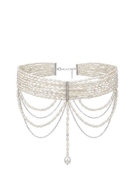 Luciana 925 Sterling Silver Women's Pearl Necklace
