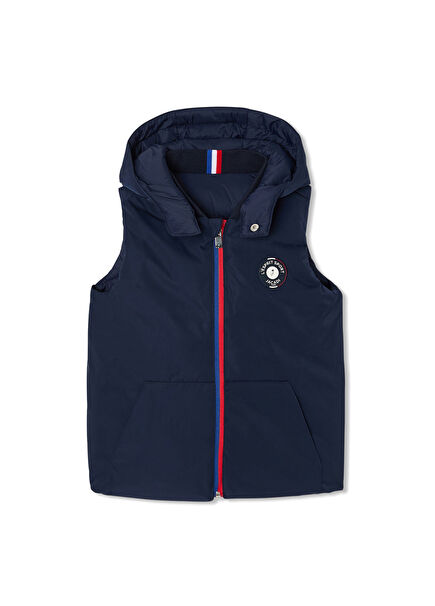 Black Double Sided Hooded Boys' Vest