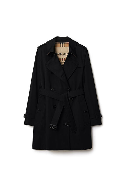Short Kensington Heritage Black Women's Trench Coat