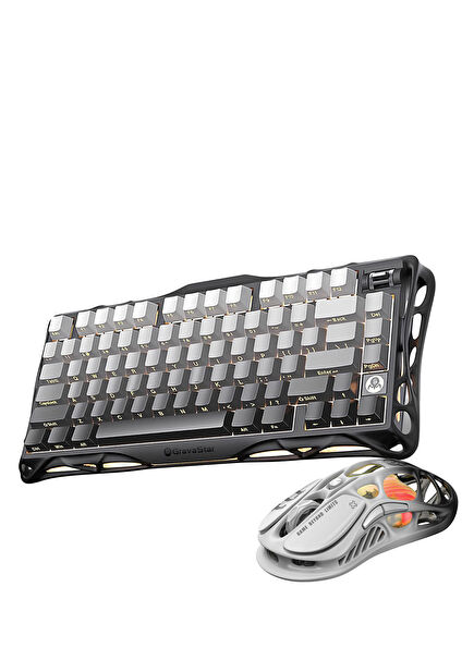 GravaStar Mercury Black K1+M1 Pro Wireless Rgb Light Mechanical Q Gaming Keyboard and Optical Mouse Set