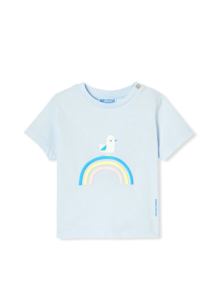 Mavi Baskılı Erkek Bebek T-Shirt