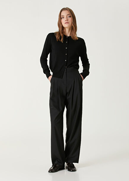 Black Pleated Detailed Trousers