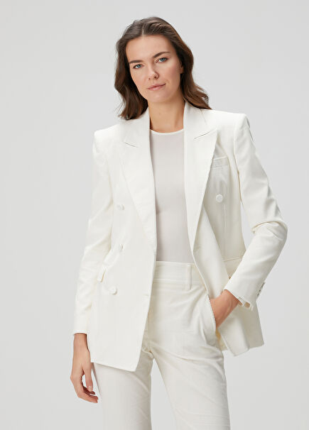 Gavin Bone Double-Breasted Corduroy Blazer