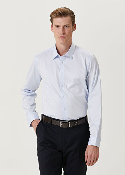 Custom Fit Mavi Gömlek