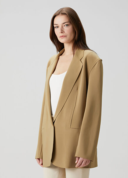 Oversized Camel Ceket