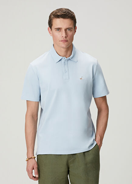 Comfort Fit Light Blue Polo T-Shirt